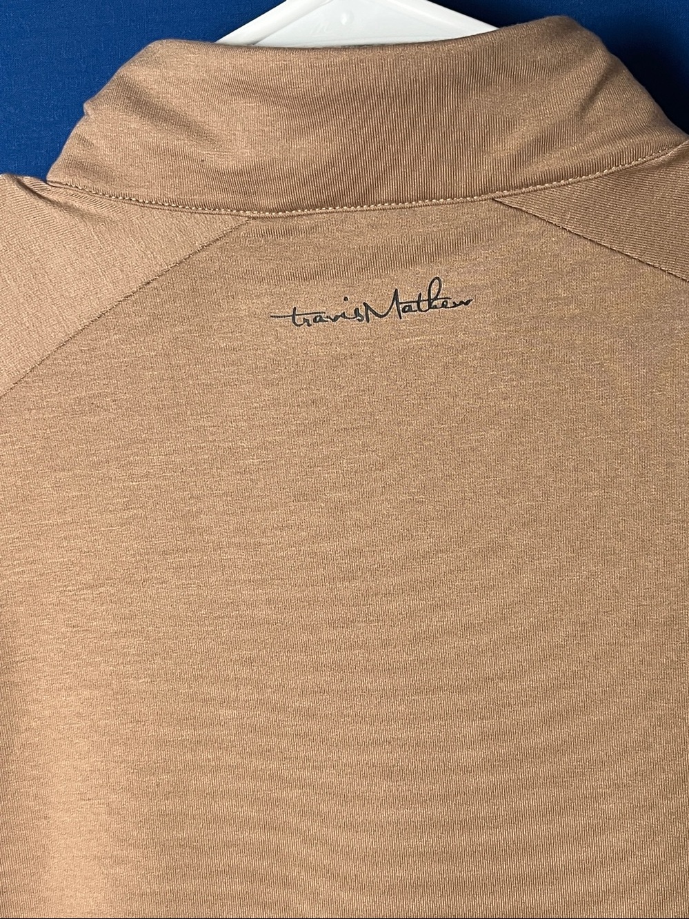 Travis Matthews tan , The Heater Quarter Zip Athletic Pullover Long Sleeve Sz L - Picture 8 of 8